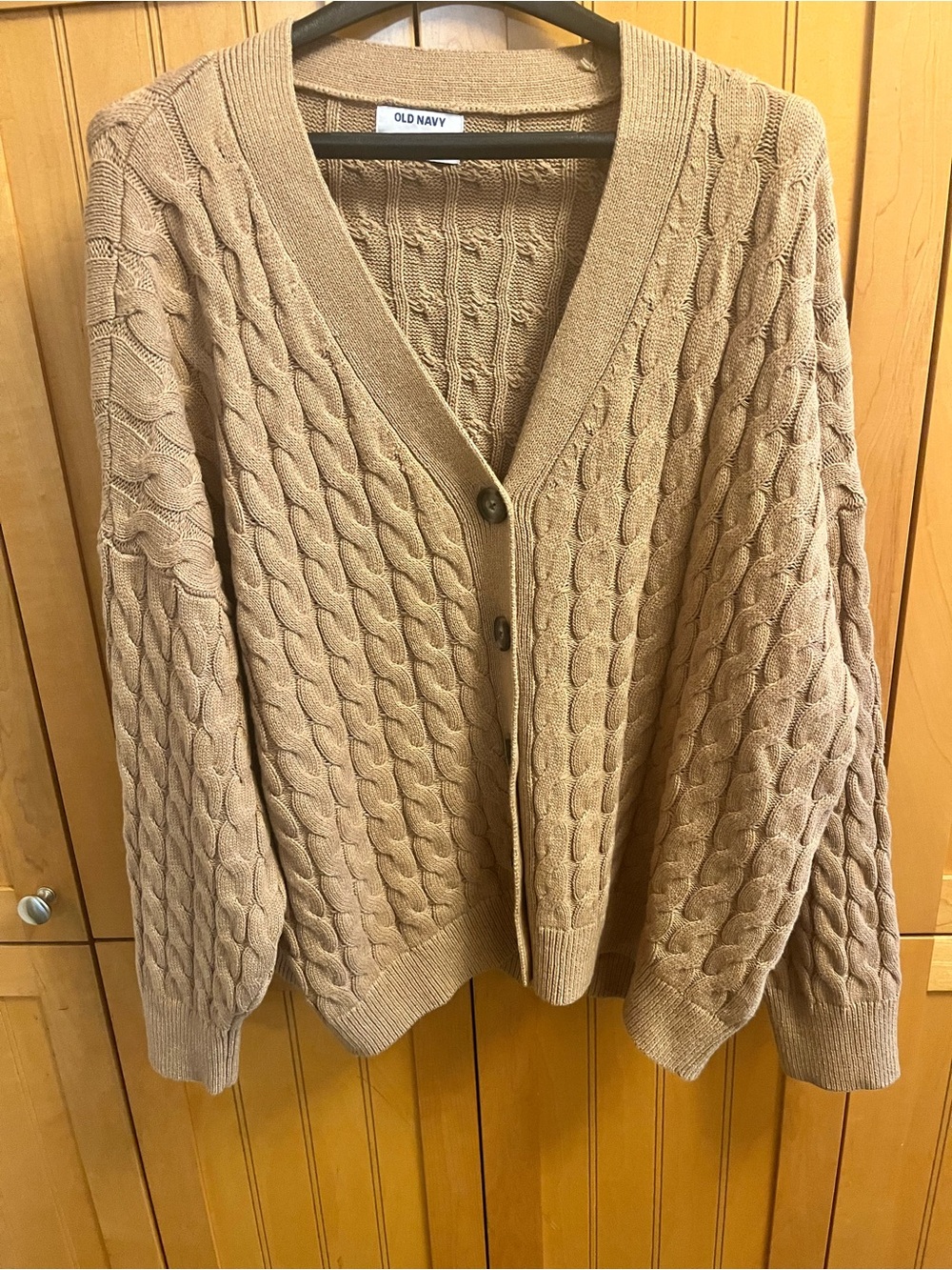 Old Navy Cable Knit Button Cardigan - Camel